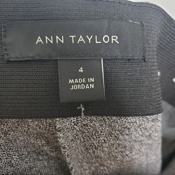 Ann Taylor Pants Womens 4 Marled Gray Career Office Capsule Tapered Zip Ankle - Picture 7 of 10